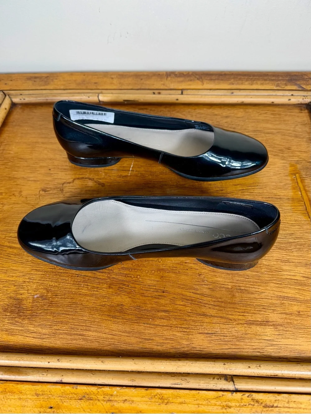 NEW ECCO Women's Anine Leather Black Ballerina Shoes Size 8